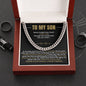 TO MY SON | BLACK & GOLD | CUBAN LINK CHAIN | SON GIFT