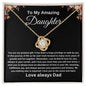 To My Amazing Daughter | Black and White | Love Knot Necklace | Gift for Daughter