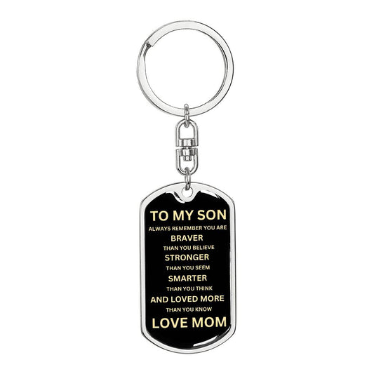 TO MY SON | BLACK AND GOLD | DOG TAG | SON'S GIFT