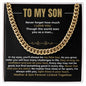 TO MY SON | BLACK & GOLD | CUBAN LINK CHAIN | SON GIFT