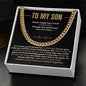TO MY SON | BLACK & GOLD | CUBAN LINK CHAIN | SON GIFT