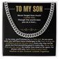 TO MY SON | BLACK & GOLD | CUBAN LINK CHAIN | SON GIFT