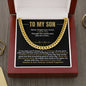 TO MY SON | BLACK & GOLD | CUBAN LINK CHAIN | SON GIFT