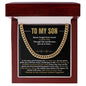 TO MY SON | BLACK & GOLD | CUBAN LINK CHAIN | SON GIFT