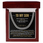 TO MY SON | BLACK & GOLD | CUBAN LINK CHAIN | SON GIFT