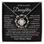 To My Beautiful Daughter | Flower | Love Knot Necklace | Daughter Gift