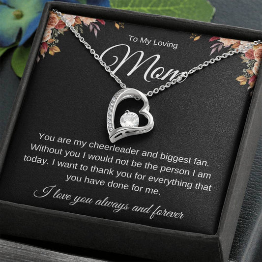 To Loving Mom | Black with Flower | Forever Love Necklace | Mom's Gift